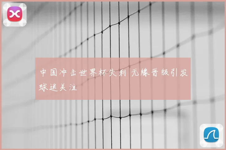 中国冲击世界杯失利 无缘晋级引发球迷关注